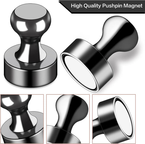 LOVIMAG 30Pcs Fridge Magnets - Small Black Neodymium Magnets for Refrigerator, Whiteboard, Kitchen, Office, Classroom,