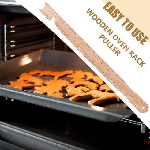 BENECREAT Beech Wood Oven Rack Puller, 16x1.2 Inch, Rectangle Push Pull Tool for Kitchen Oven, Toaster Oven, Air Fryer