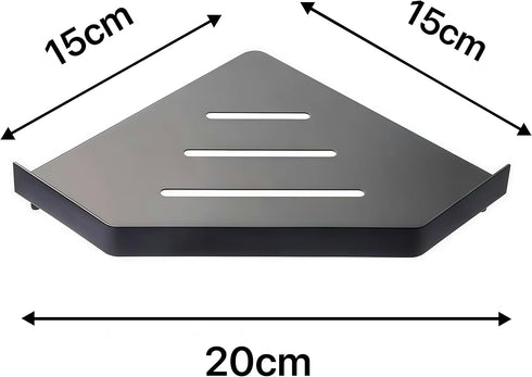 YISMAN 304 Lavatory Bathroom Corner Stainless Steel Shelf Wall Mount Triangular, Soap Holder,Black