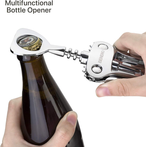 Beneno Wine Opener, Zinc Alloy Premium Wing Corkscrew with Ergonomic Non-Slip Handle, Upgrade