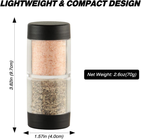 Set, 2-in-1 Backpack, Sunmei Salt and Pepper Shakers Moisture Proof Portable Spice Shaker with Airtight Lid, Perfect