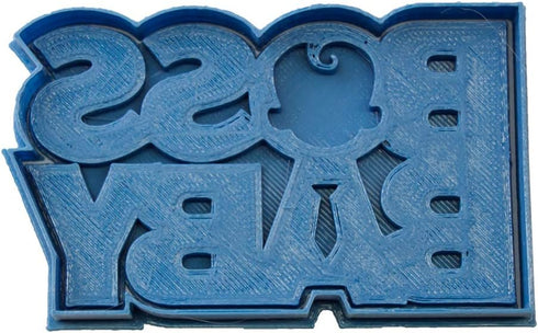 El Bebe jefazo Logo Cookie Cutter, Blue, 8 x 7 x 1.5 cm
