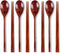 Ecloud Shop Wooden Chopsticks Spoon Set - Korean Dinnerware Reusable Long Handle Spoons for Home Kitchen (4 Sets)