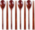 Ecloud Shop Wooden Chopsticks Spoon Set - Korean Dinnerware Reusable Long Handle Spoons for Home Kitchen (4 Sets)