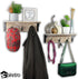 Spiretro Wall-Mounted Coat Hook Rack with Shelf - Set of 2, Rustic Wood Grey Organizer