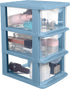 Zerodeko 3 Drawers Plastic Organizer Storage, Clear 3-Drawer Desktop Unit for Arts and Crafts