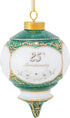 CBE Victorian 4.5 Inch Porcelain Hanging Ornament for Happy 25th Wedding Anniversary