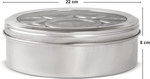 9 KSJONE Large Spice Container Masala Dabba With Compartments, Masala Box, Spice Container Box, Stainless Steel Spice