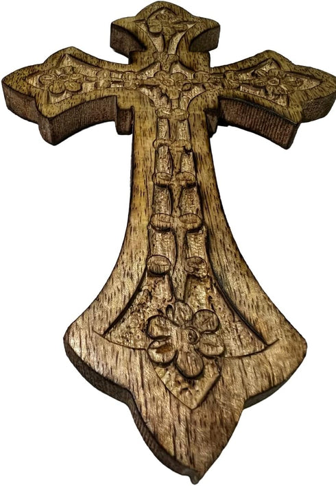 Iconsgr Handmade Wooden Holy Orthodox Religious Wood Carved Cross Christ Crucifix Athos.