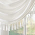 Madison Park Elena Waterfall Embellished Rod Pocket Valance, Faux Silk Window Valance, 38X46", White