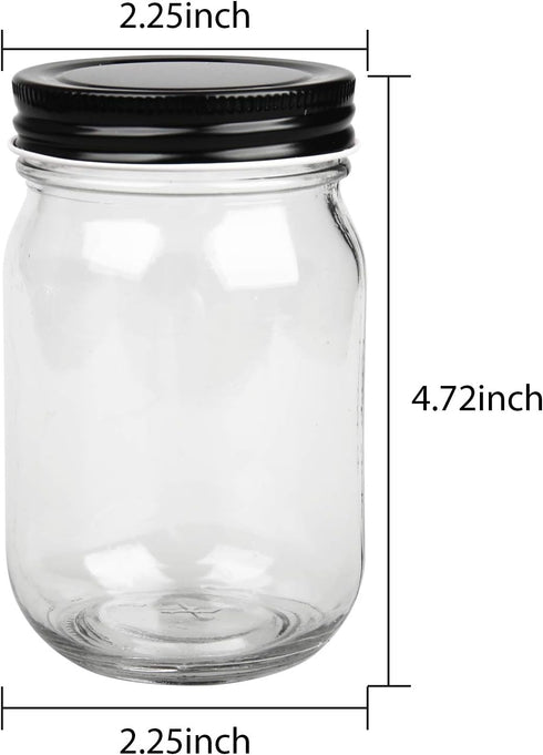 QAPPDA Mason Jars, Glass Jars with Lids, 12 oz, Canning Jars for Kitchen Storage, Set of 20