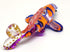 Japan Carp Koi Fish Miniature Figurines - Hand Blown Glass Art Collectible Decor (Purple Orange)