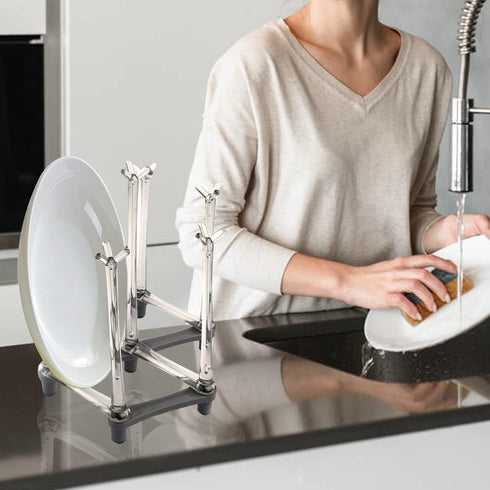 2 Pcs Cup Drying Racks Set, Retractable Drinking Glass & Baby Bottle Drainer Stand for Kitchen Countertop