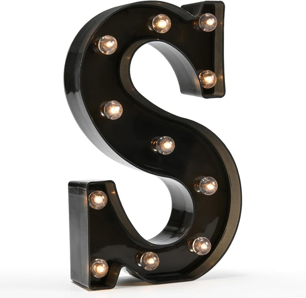 Light Up Black Alphabet Marquee Letters Sign, LED Marquee Number Lights for Home Bar, Christmas, Birthday Party