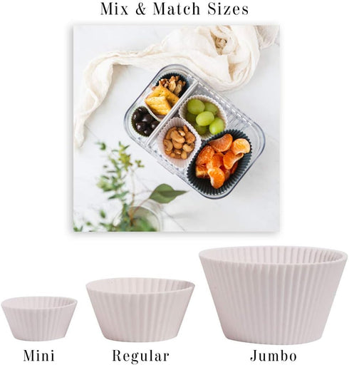 The Silicone Kitchen Reusable Silicone Baking Cups, Non-Toxic, BPA Free, Dishwasher Safe, Regular, Pack of 12, Designer