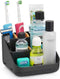 Bamboo Toothbrush Holders Bathroom Countertop Organizer, 6 Slots Toothbrush Caddy for Kids Family Vanity Storage (Black)