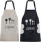 Agirlvct 2 Pack Kitchen Apron with Hand Wipe, Water-drop Resistant Cooking Bib Aprons for Women and Men