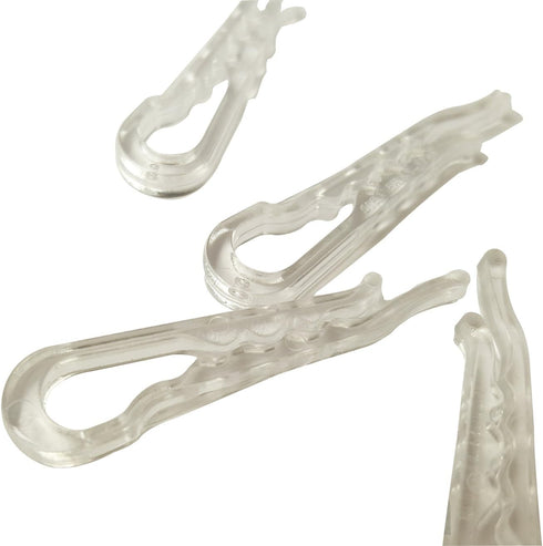 U Shape Clear Durable Plastic Alligator Clips, 500 Clips for Shirts Folding Ties Socks Pants Hold Garments in Place