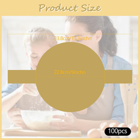 100 Pcs Parchment Paper for Sourdough Baking, 9 Inch Parchment Rounds for Baking Parchment Paper Sheets for Baking, 9 Inch Round Cake Pan Liners Parchment Rounds with Lift Tabs for Baking by Pcmursal