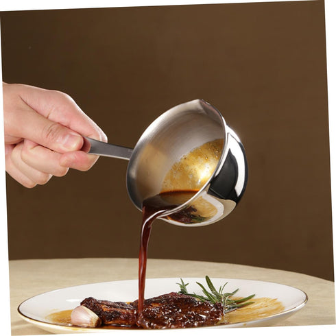 Stainless Steel Butter Melting Bowl with Long Handle, Oil Heating Pot for Melting Cheese and Butter