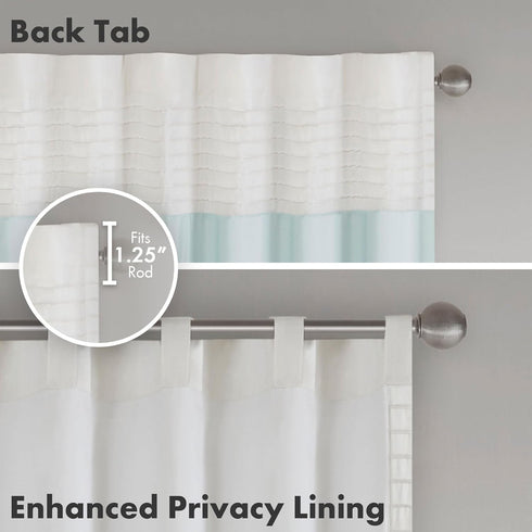Madison Park Window Curtain Single Panel, Faux Silk, Rod Pocket, Room Darkening for Living Room, 50x84, Aqua