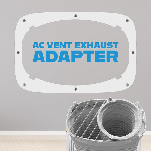 AC Vent Exhaust Hose Adapter Plate for DIY Window and Sliding Doors, Compatible with Midea Duo, White, SC-A-MD-001