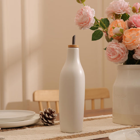 16oz HOMCDALY Ceramic Olive Oil Dispenser for Kitchen, Stoneware Oil and Vinegar Bottles Dispenser, Kitchen Dispenser