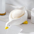Fewile 1 Pack Duck Ceramic Soap Dishes,Soap Holder with Drain,Soap Dish Container,Dish Soap
