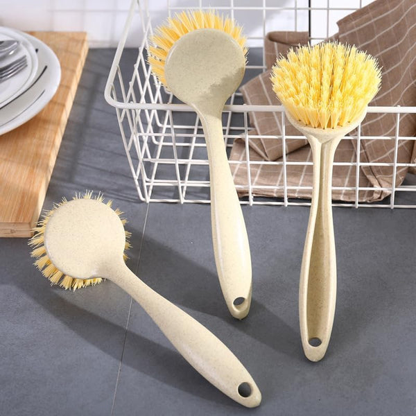 Jerliflyer Dish Brush with Handle, Long Handle for Cleaning Dishes, Pots, Pans, Sinks, Stoves
