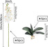 FagusHome 6 Pcs Artificial Phalaenopsis Flowers with 6 Bundles Leaves, Artificial Orchid Flowers Stem Plants for Home