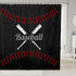 Castle Fairy Sports Baseball Bath Curtain,Vintage Sports Theme Shower Curtain,Retro Red Black