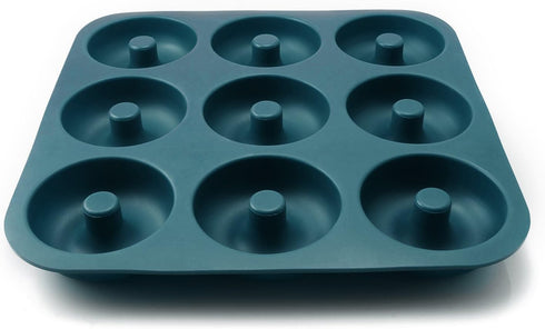 Large Professional Grade Donut Pan for Baking, 9 Cavity Non-Stick Bagel Pan, BPA Free 11.2 x 11.1 Inches