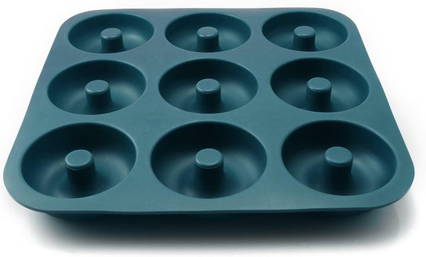 Large Professional Grade Donut Pan for Baking, 9 Cavity Non-Stick Bagel Pan, BPA Free 11.2 x 11.1 Inches
