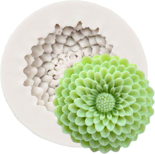 Chrysanthemum Flower Silicone Mold, Flower Fondant Molds for Cake Decoration, Chocolate Candy, Cupcake Topper, Sugar