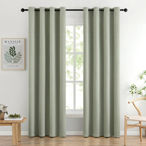 MIULEE Blackout Curtains Set of 2, 52 x 90 Inches, Sage Green, Thermal Insulated Room Darkening Drapery for Bedroom