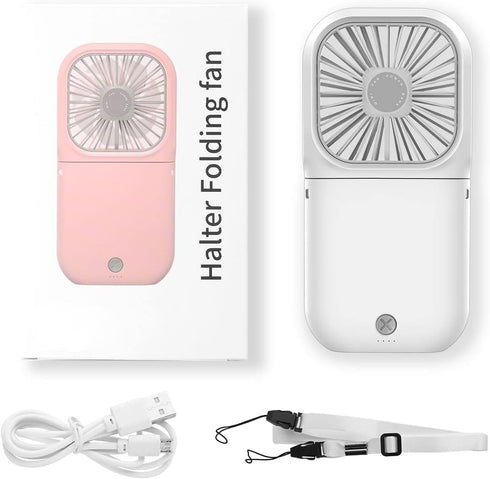 AICase Handheld Portable Mini Fan, 3000mAh USB Rechargeable, 3 Speed Adjustable, Neck Lanyard