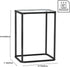 4 15.75 11.81 20.87 Inches, Garden you Glass Side Table, Rectangle End Table with Metal Frame, Modern Bedside Table