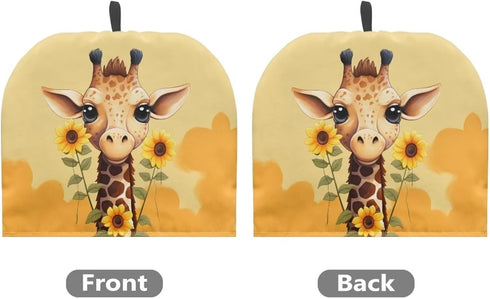Sunflower Giraffe Tea Cozy for Teapot Dust Proof Tea Pot Cozy Cover Insulated Teapot Cosy Portable Kettle Warmer Cup Cozy Kitchen Accessory Cute Home Decorative Yellow