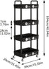 4-Tier Laiensia Rolling Cart with Wheels,Multifunction Utility Storage Carts, Kitchen Storage Organizer,Mobile Shelving