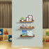 15.7 Inches, Set 3, AZSKY Floating Bookshelf for Kids, Floating Shelves for Wall, Cloud Picture Ledge Shelf - Walnut