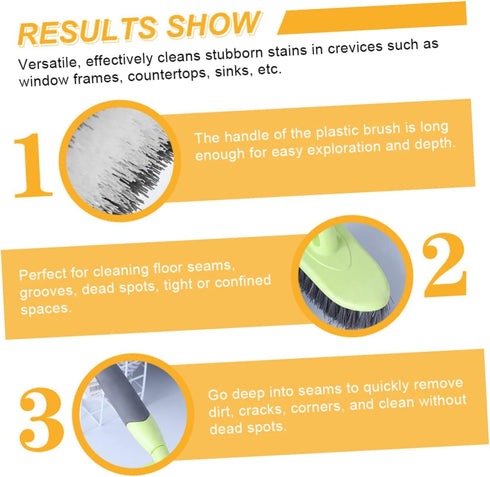 Mobestech Floor Brush, Groove Corner Brush for Home Cleaning, Plastic Handle Scrub Brush