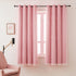 72 Inch (W52 L72 Inches2 Pink Curtains for Girls Bedroom Living Room Length Star Cut Out Double Layer Blackout Curtains