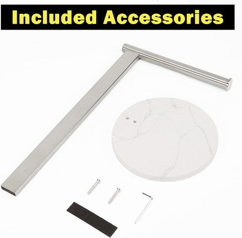 SUS304 Stainless Steel L-Shaped Hand Towel Holder, Thickened Base Bathroom Towel Rack for Countertop Vanity, Brush