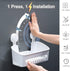 Suction Cup Shower Organizer Basket, Plastic Bath Shelf with Strong Suction Power, Waterproof, Reusable Caddy for