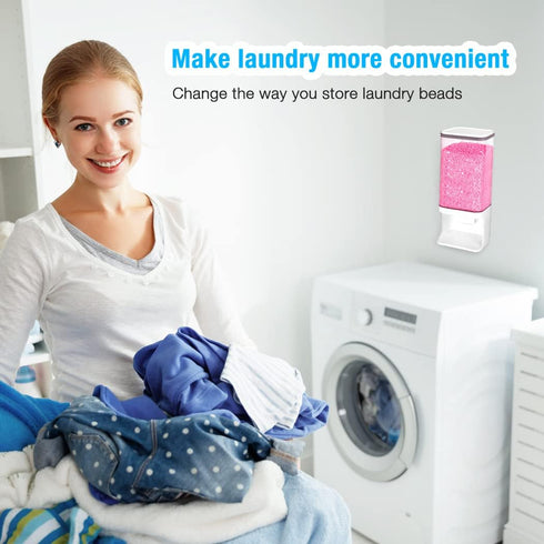 Conworld Laundry Detergent Dispenser, Wall Mounted Laundry Beads Dispenser for Scent Booster Beads, Stain Remover