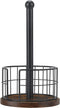Standing Paper Towel Holder for Bathroom Countertop, Heavy Duty Wooden Base Paper Towel Rack for Kitchen