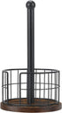 Standing Paper Towel Holder for Bathroom Countertop, Heavy Duty Wooden Base Paper Towel Rack for Kitchen