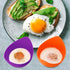 Poached Egg Cooker, Silicone Egg Poacher Cups with Ring Standers, Non Stick for Microwave Stovetop Air Fryer, 4 Pack