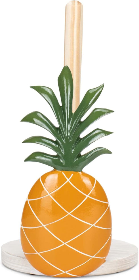 Elanze Designs Tropical Pineapple 12 inch Resin and Wood Paper Towel Holder
