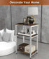 Tigerden 3 Tier Side Table, Heavy Duty End Table with Shelves, Narrow Nightstand Table for Small Spaces, Record Player